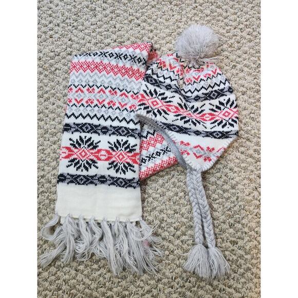 Arizona Accessories - Arizona Toboggan and Scarf Set Red, Black & White